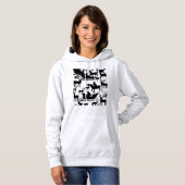 Pull À Capuche Chemise de Noël pour dames avec Santa et cerfs (Devant entier)