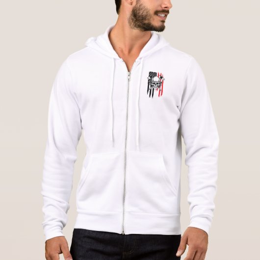 Pull À Capuche Chemise de pompier crâne homme (Devant)