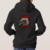 Pull À Capuche Chemise de sensibilisation au consentement silenci (Dos)
