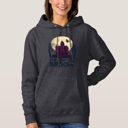 Pull À Capuche Chemise de sorcière de maison hantée Gravure Hallo (Devant)