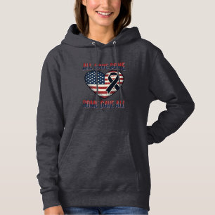 Pull À Capuche Chemise de vétéran à ruban de cœur commémoratif pa