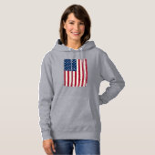 Pull À Capuche Chemise vectorielle du drapeau américain en détres (Devant entier)