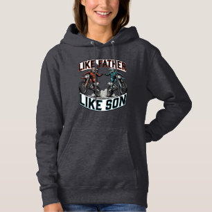 Pull À Capuche Chemise Vectorielle Vintage Motocross Tel Père Tel