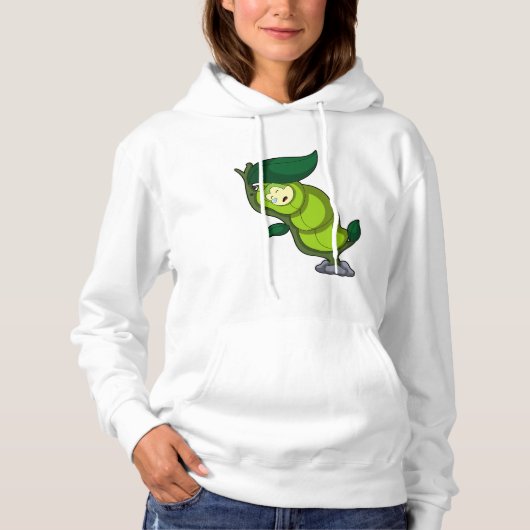 Pull À Capuche Chenille endormie avec feuille (Devant)