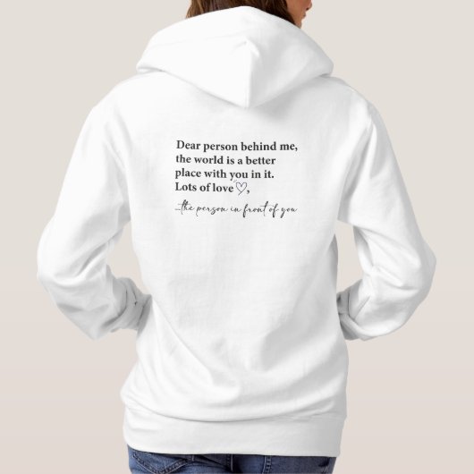 Pull À Capuche Cher Personne Derrière Moi (Dos)
