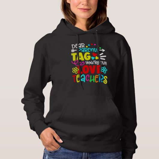 Pull À Capuche Chers parents Étiquette Vous êtes ça l'amour Ensei (Devant)