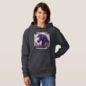 Pull À Capuche Cheval de Lune Fantastique Violet, (Devant entier)