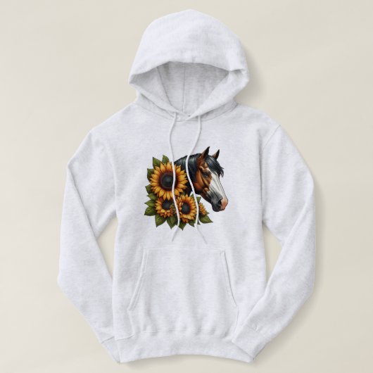 Pull À Capuche Cheval de Peinture de visage de baie avec des tour (Design devant)