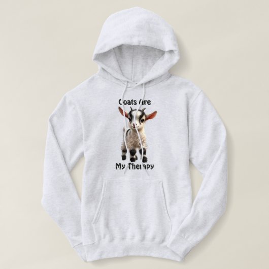 Pull À Capuche Chevreau à la fourrure duveteuse et à l'expression (Design devant)