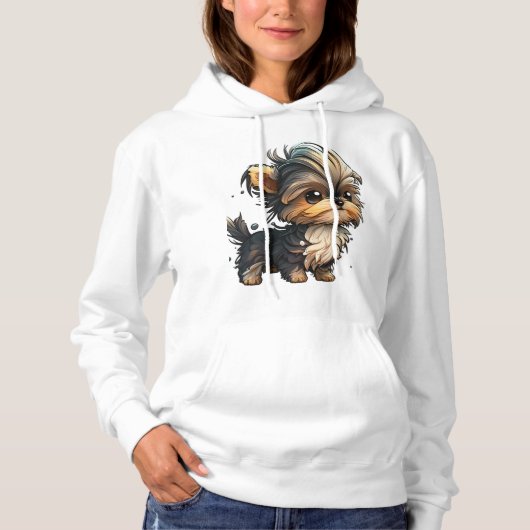 Pull À Capuche Chibi Yorkshire Terrier (Devant)