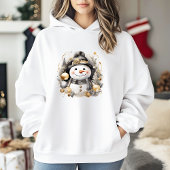 Pull À Capuche Chic Snowman: Black and Gold Holiday Charm
