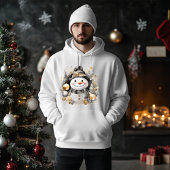 Pull À Capuche Chic Snowman: Black and Gold Holiday Charm