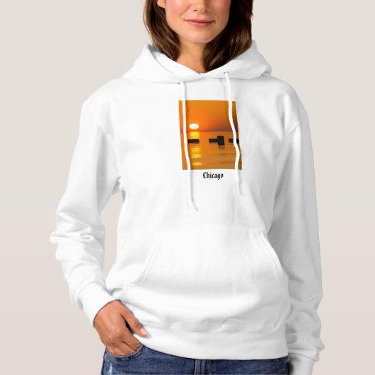 Pull À Capuche Chicago Orange Galore Matin (Devant)