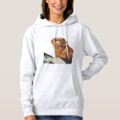 Pull À Capuche Chien assis devant un magazine (Devant)