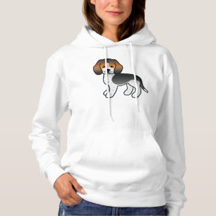 Pull À Capuche Chien Beagle de dessin animé mignon à tiques bleue