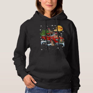 Pull À Capuche Chien berger allemand de Noël avec Tru rouge Vinta