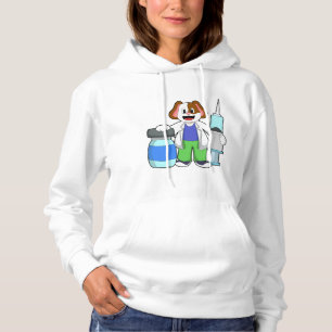 Pull À Capuche Chien comme docteur avec seringue