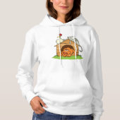Pull À Capuche Chien de dessin animé drôle, chat et poulet sur un (Devant)