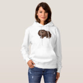 Pull À Capuche Chien de dessin animé mignon Pomeranian Brun (Devant entier)