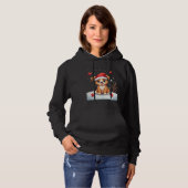 Pull À Capuche Chien Drôle avec Étoiles de Noël pour la Saison Fe (Devant entier)