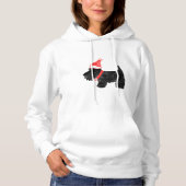 Pull À Capuche Chien écossais de Noël (Devant)