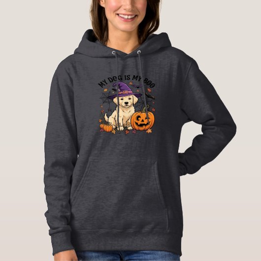 Pull À Capuche Chien est Boo Halloween Sorcière Chiot Citrouille_ (Devant)