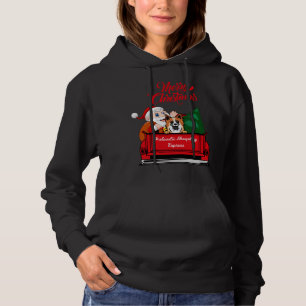 Pull À Capuche Chien Islandais Sheepdog Avec Père Noël En Rouge T