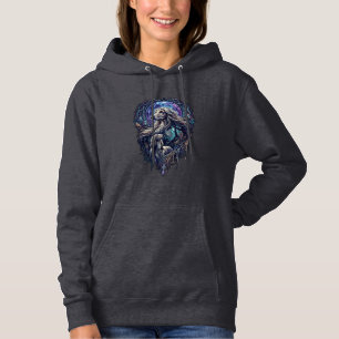 Pull À Capuche Chien Lune Cristal Forêt Enchantée_1