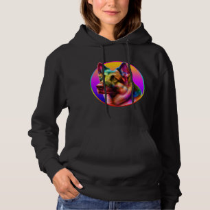 PULL À CAPUCHE CHIEN MIGNON ARC-EN-CIEL COLORÉ
