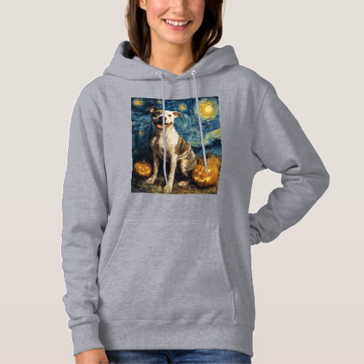 Pull À Capuche Chien mignon Pit Bull Halloween Jack O Lantern Cit (Devant)