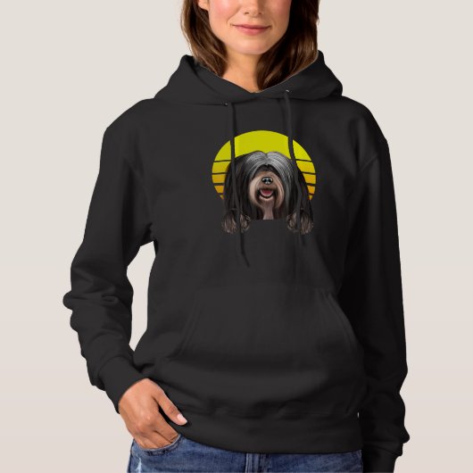 Pull À Capuche Chien tibétain vintage Sunset Terrier (Devant)