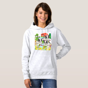 Pull À Capuche Chiens De Ferme De Campagne Blancs Et Noirs