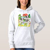 Pull À Capuche Chiens De Ferme De Campagne Blancs Et Noirs (Devant)