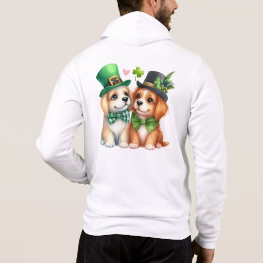Pull À Capuche Chiens mignons design pour la Saint-Patrick-67538 (Dos)