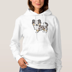 Pull À Capuche Chihuahua de dessin animé à poil long Merle au Cho