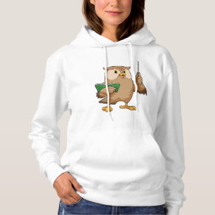 Pull À Capuche Chouette comme enseignant avec livre et pointeur