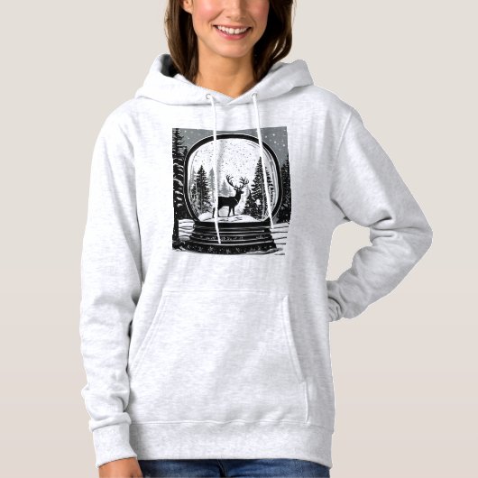 Pull À Capuche Chrismas deer and trees hoodie for women (Devant)