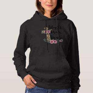 Pull À Capuche Christian Leopard Flowers Béni D'Être Appelé Maman