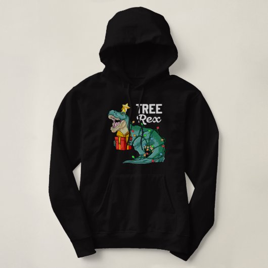 Pull À Capuche Christmas Dinosaur Tree Rex Cute Boys Kids TRex Xm (Design devant)