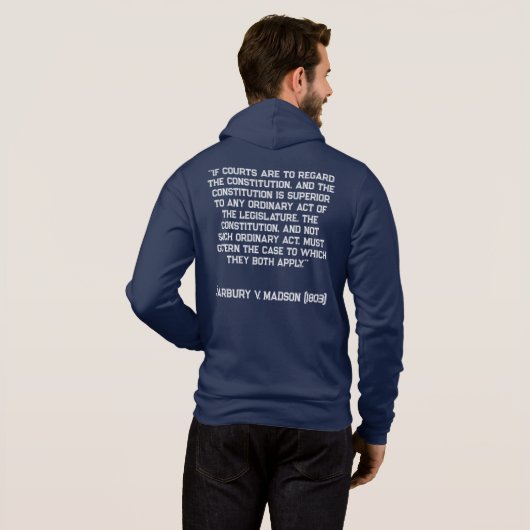 Pull À Capuche Citation de la Constitution de l'Aigle chauve Marb (Dos entier)