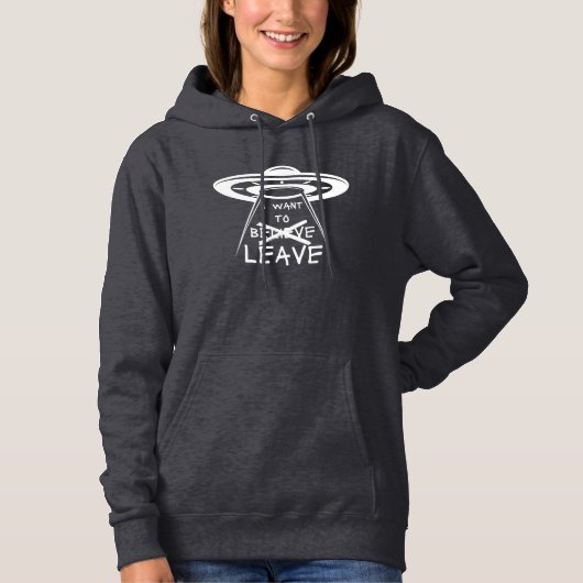Pull À Capuche Citation drôle d'aliens de l'OVNI Je veux partir (Devant)