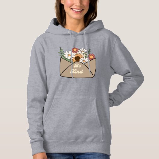 Pull À Capuche citation être gentil sur une enveloppe de message (Devant)