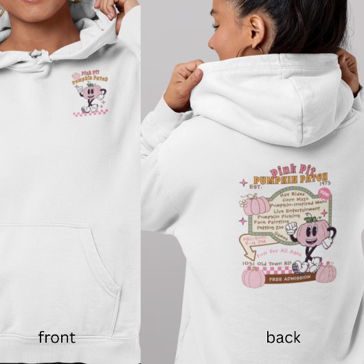 Pull À Capuche Citrouille Citrouille de patchs - Citrouille rose