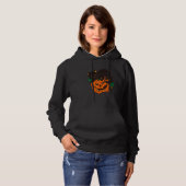 Pull À Capuche Citrouille de lanterne de chat de Jack O Lantern d (Devant entier)