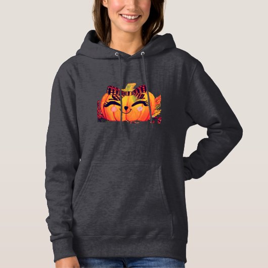 PULL À CAPUCHE CITROUILLE D'HALLOWEEN MS. JOLIE (Devant)