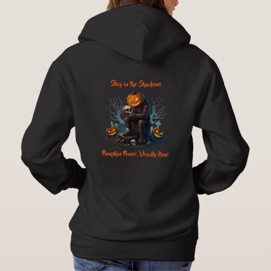 Pull À Capuche 🖤 Citrouille d'Halloween noir 🎃 (Dos)