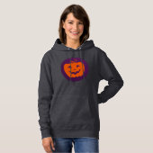 Pull À Capuche Citrouille orange d'Halloween sur Arrière - plan v (Devant entier)