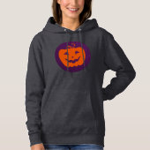 Pull À Capuche Citrouille orange d'Halloween sur Arrière - plan v (Devant)