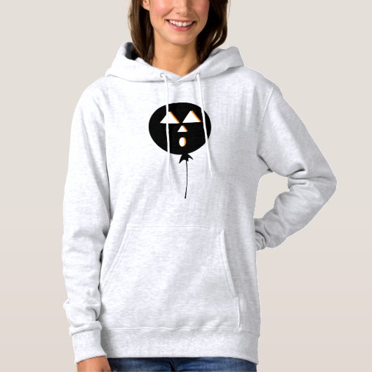 Pull À Capuche Citrouille orange noire ballon Halloween (Devant)