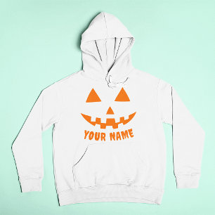 Pull À Capuche Citrouille orange personnalisée Halloween Votre no